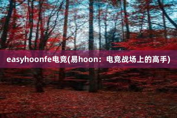 easyhoonfe电竞(易hoon：电竞战场上的高手)