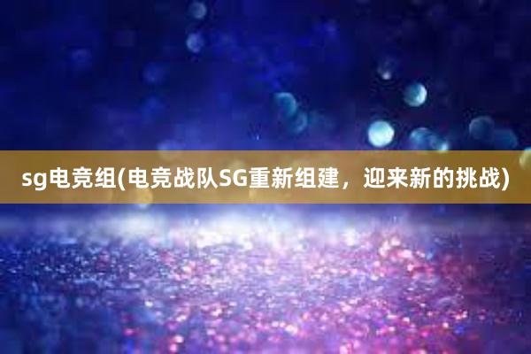 sg电竞组(电竞战队SG重新组建，迎来新的挑战)