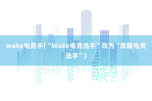 wake电竞手(“Wake电竞选手”改为“激醒电竞选手”)