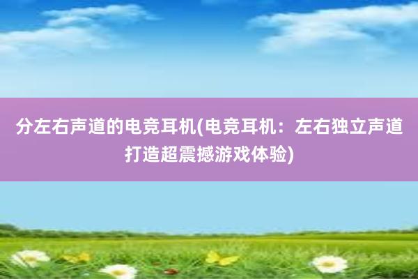 分左右声道的电竞耳机(电竞耳机：左右独立声道打造超震撼游戏体验)