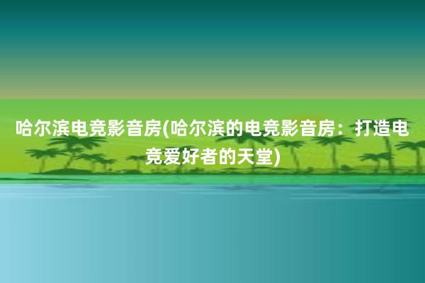 哈尔滨电竞影音房(哈尔滨的电竞影音房：打造电竞爱好者的天堂)