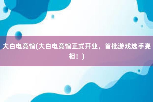 大白电竞馆(大白电竞馆正式开业，首批游戏选手亮相！)