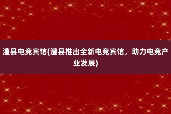 澧县电竞宾馆(澧县推出全新电竞宾馆，助力电竞产业发展)