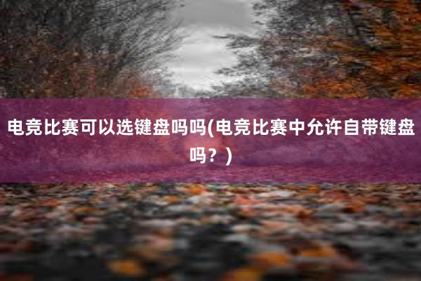 电竞比赛可以选键盘吗吗(电竞比赛中允许自带键盘吗？)