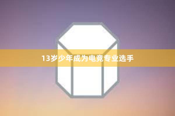 13岁少年成为电竞专业选手