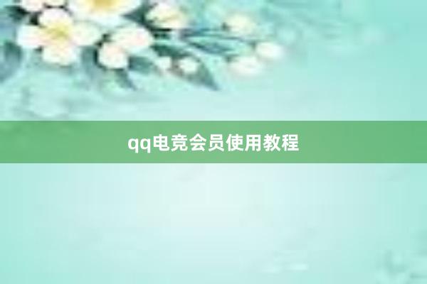 qq电竞会员使用教程