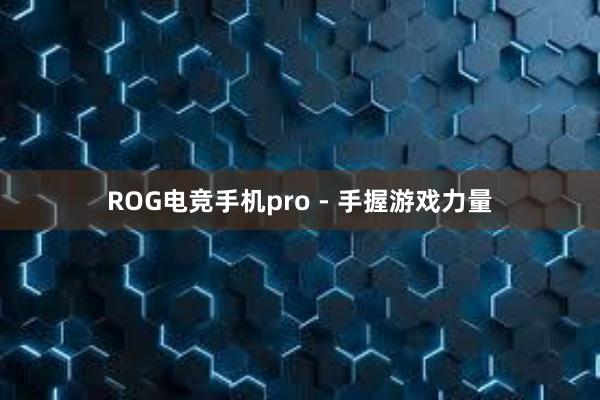 ROG电竞手机pro - 手握游戏力量