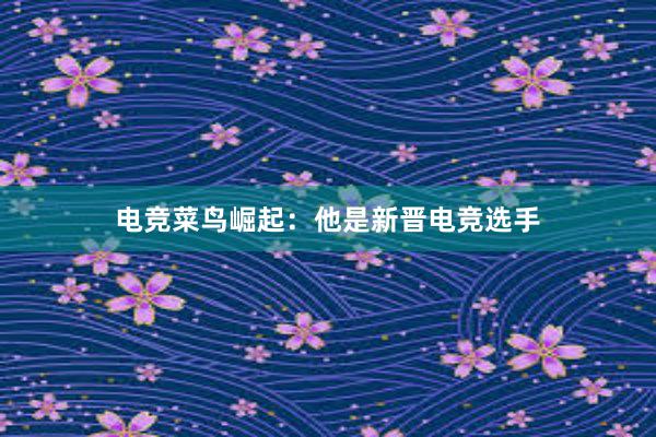 电竞菜鸟崛起：他是新晋电竞选手