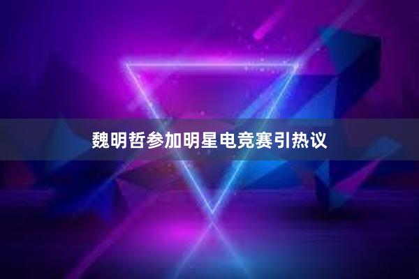 魏明哲参加明星电竞赛引热议