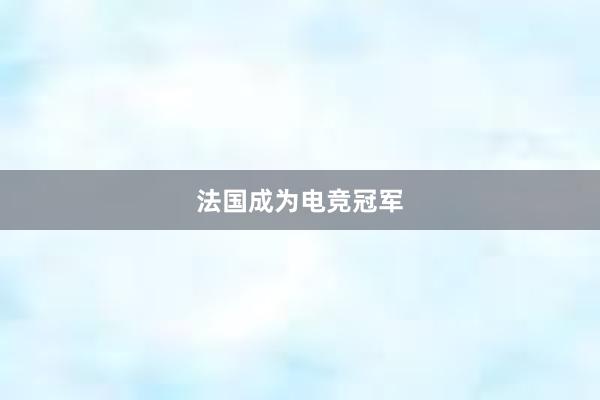 法国成为电竞冠军