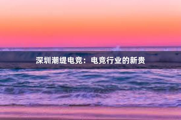 深圳潮缇电竞：电竞行业的新贵