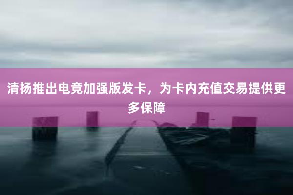 清扬推出电竞加强版发卡，为卡内充值交易提供更多保障