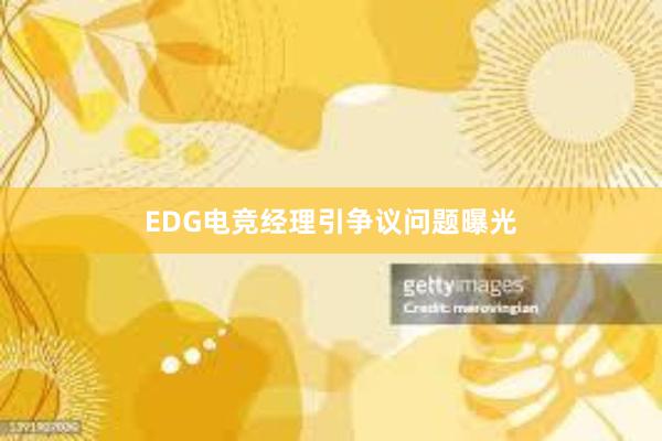 EDG电竞经理引争议问题曝光