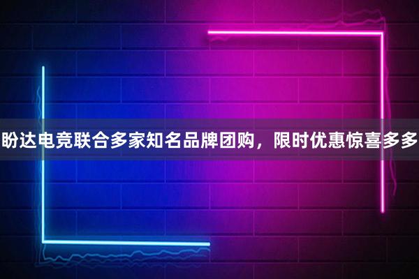 盼达电竞联合多家知名品牌团购，限时优惠惊喜多多