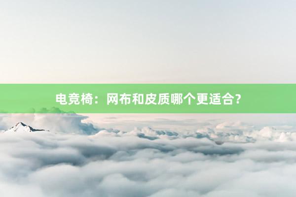 电竞椅：网布和皮质哪个更适合？