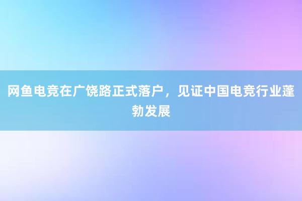 网鱼电竞在广饶路正式落户，见证中国电竞行业蓬勃发展